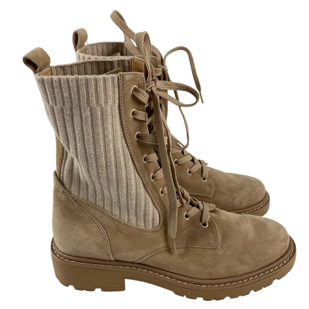 Sam Edelman Lydell Combat Boots Tan Womens Size 8